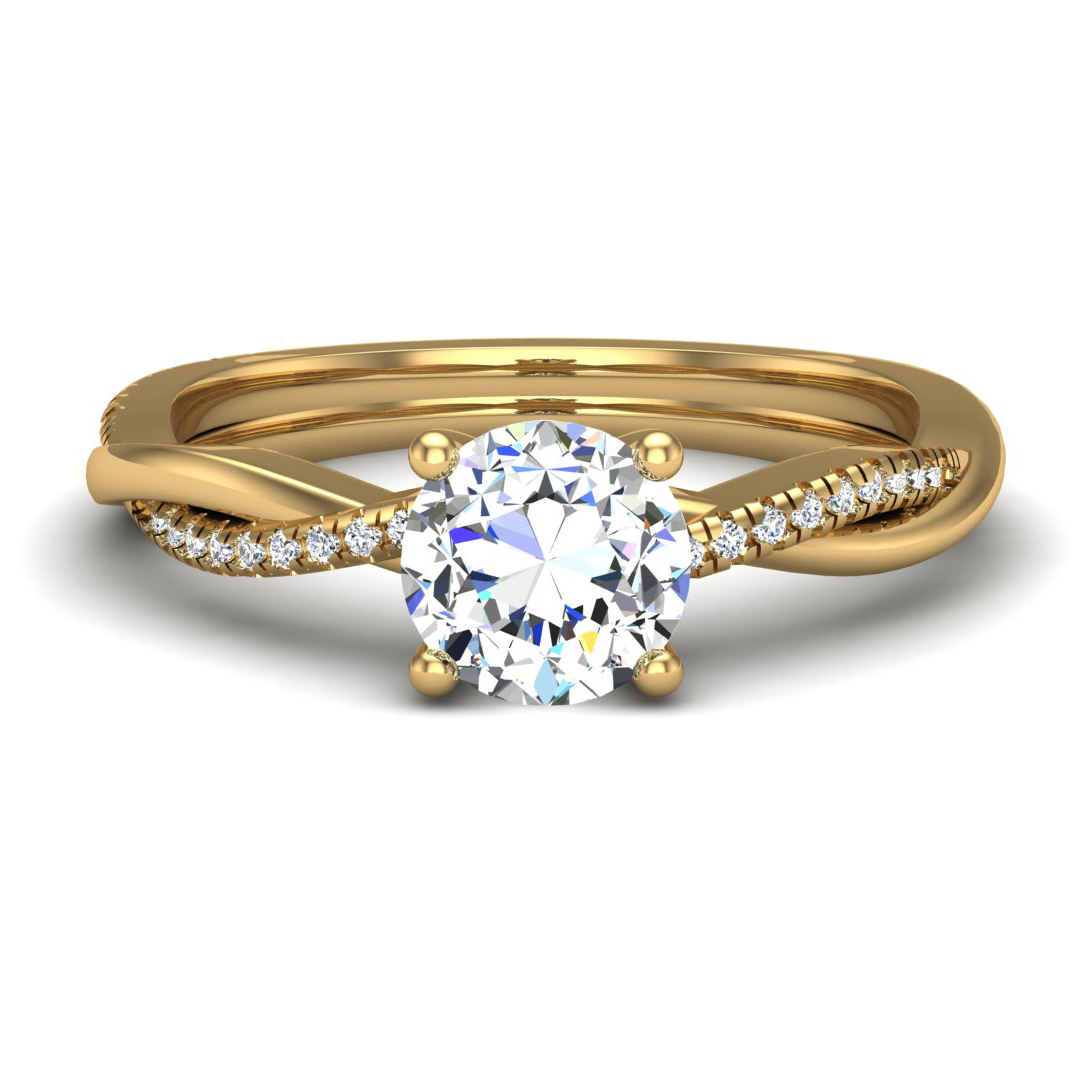 Emily Diamond Twisted Pave Engagement Ring